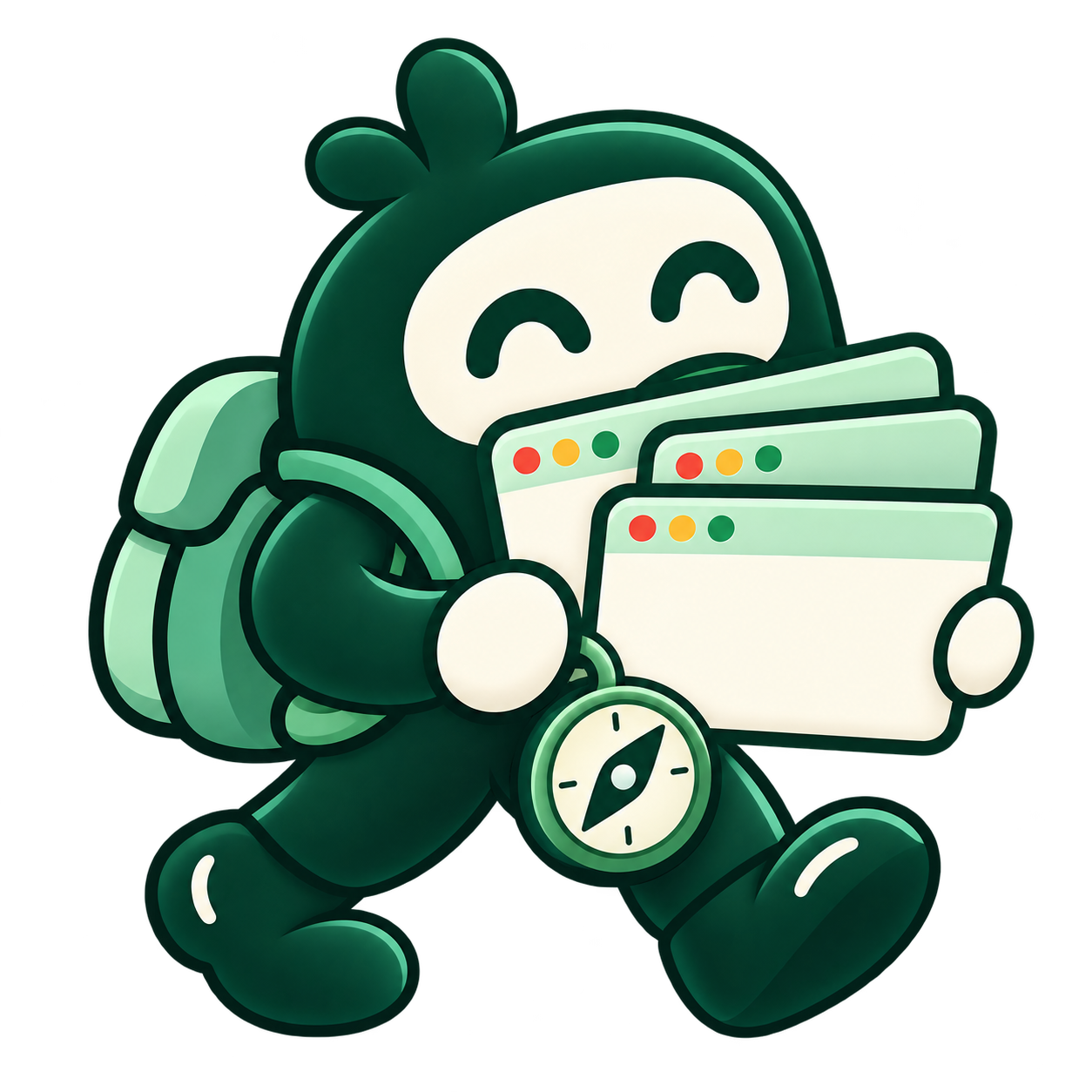BrowserDaddy's Tab Scout carrying browser tabs and an attention compass